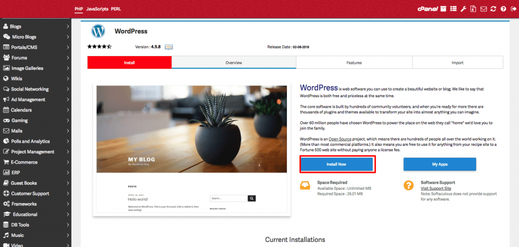 come installare wordpress su un dominio